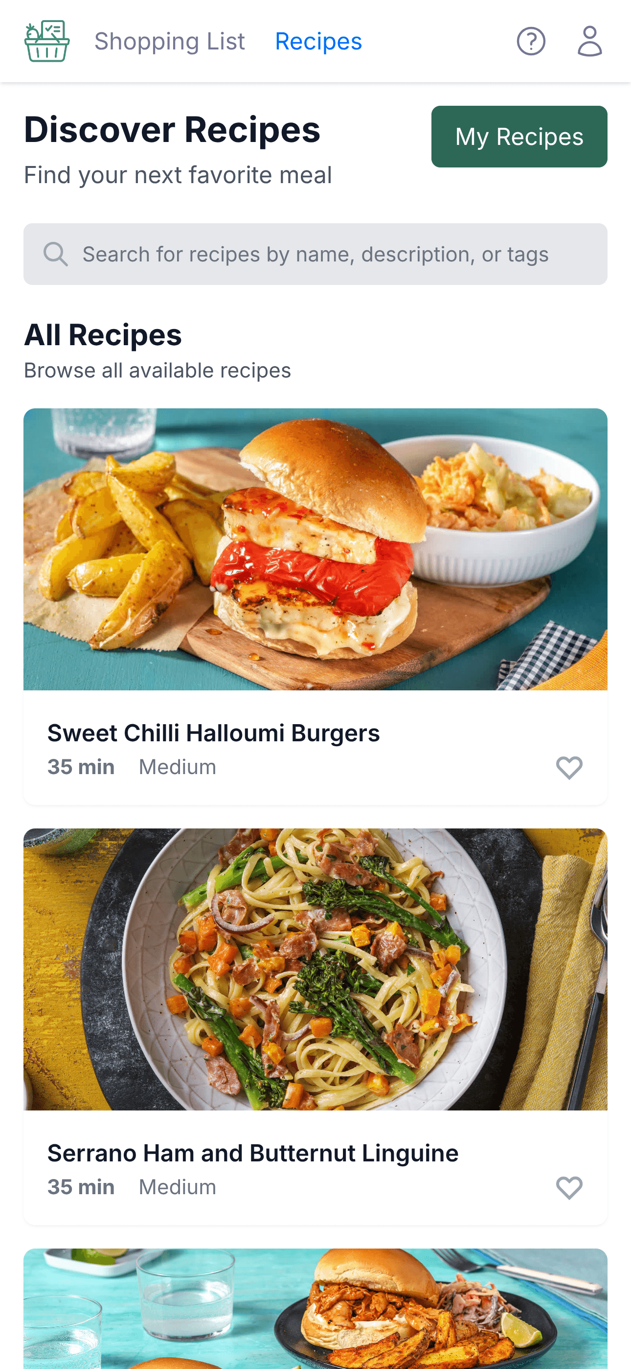 Recipe management with ingredients and cooking instructions